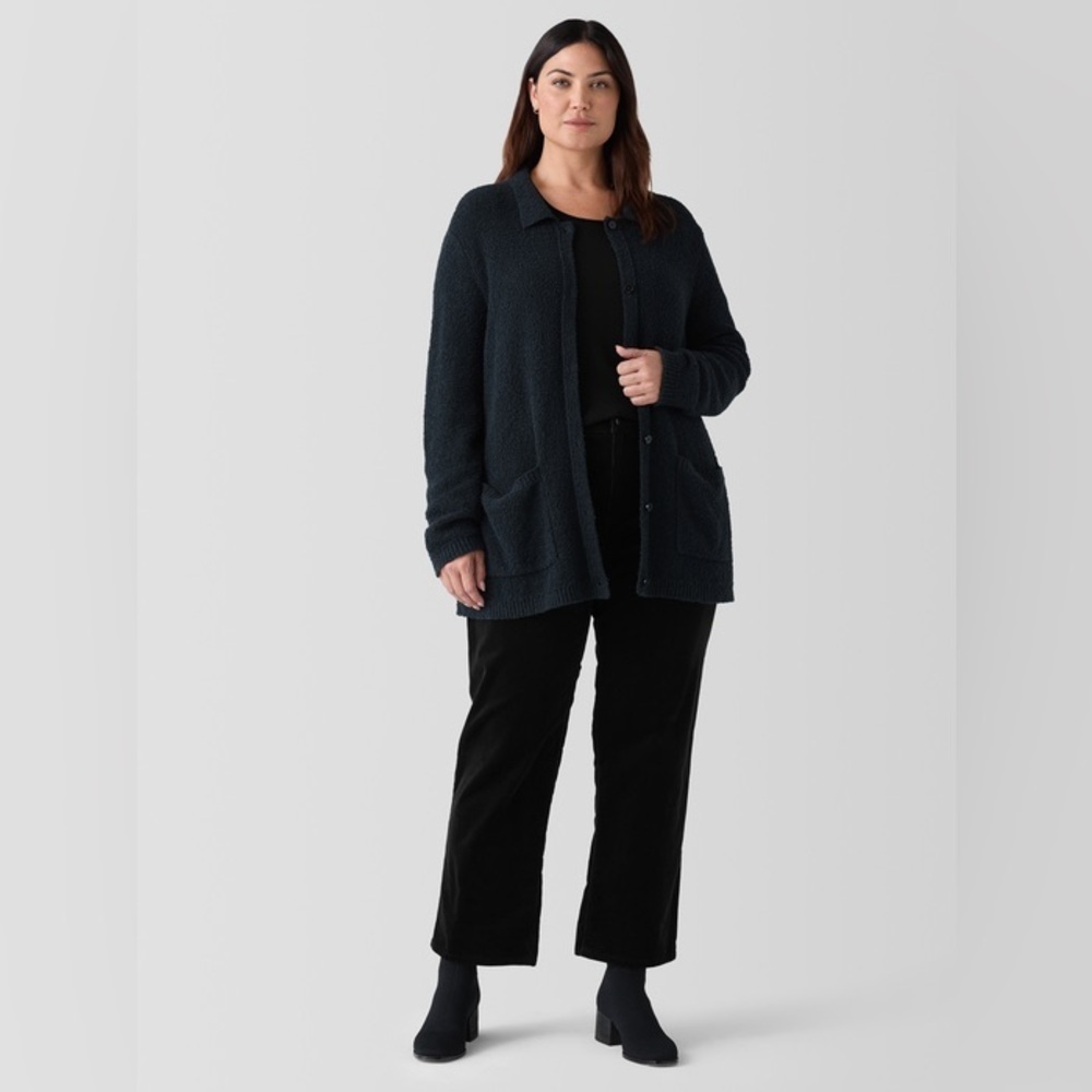 Eileen Fisher Black Corduroy Straight Leg Pants 14‎